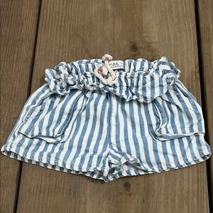 Zara Kids Blue and White Striped Shorts